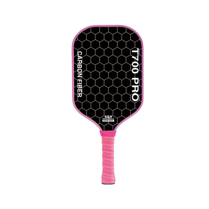Woven T700 Carbon Fiber Pickleball Paddle, Matte Surface, Shock Absorbing Honeycomb Core, Non-slip Noise-reduction Handle - Pink - image 12