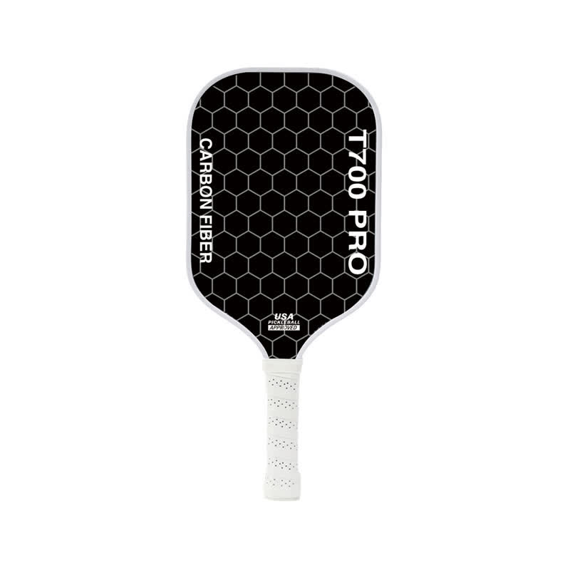 Woven T700 Carbon Fiber Pickleball Paddle, Matte Surface, Shock Absorbing Honeycomb Core, Non-slip Noise-reduction Handle - White - image 11