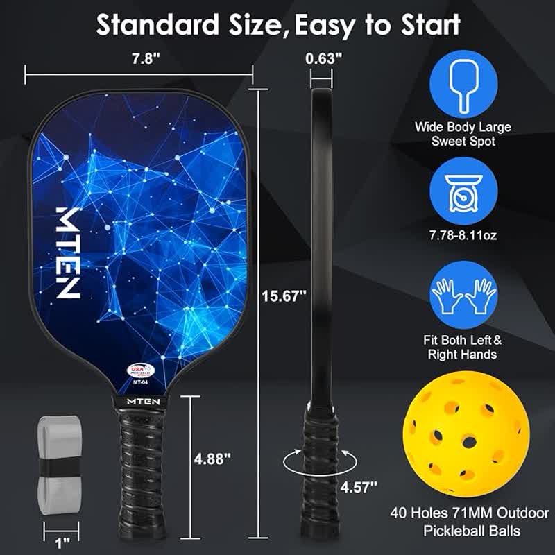 Pickleball Paddles, Usapa Approved Fiberglass Surface Rackets | Pickleball Set For Men, Women, Beginners & Intermediate Players - image 3