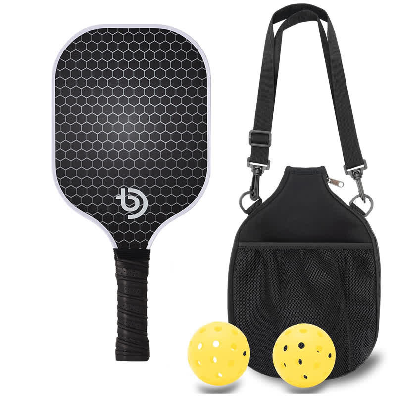 Dinkado Pickleball Paddle, Multi-layer Textured Fiberglass Paddle With Strong Spin & Control Surface, Single Paddle + 2 Balls +  - Single Paddle + 2 Balls + Sling Bag - image 1