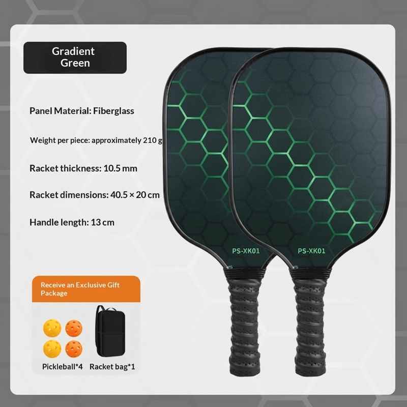 Dinkado Pickleball Paddles Set Of 4 Or 2, Fiberglass Rackets | With Outdoor Indoor Balls, Bag, Lightweight Pickle-ball Equipment For Beginner, Intermediate, Family - Green - image 3