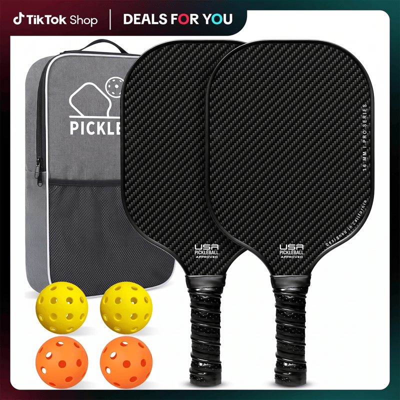 Dinkado Rally Series Fiberglass Pickleball Paddle Set with 4 Balls & Carry Bag - Black - image 10