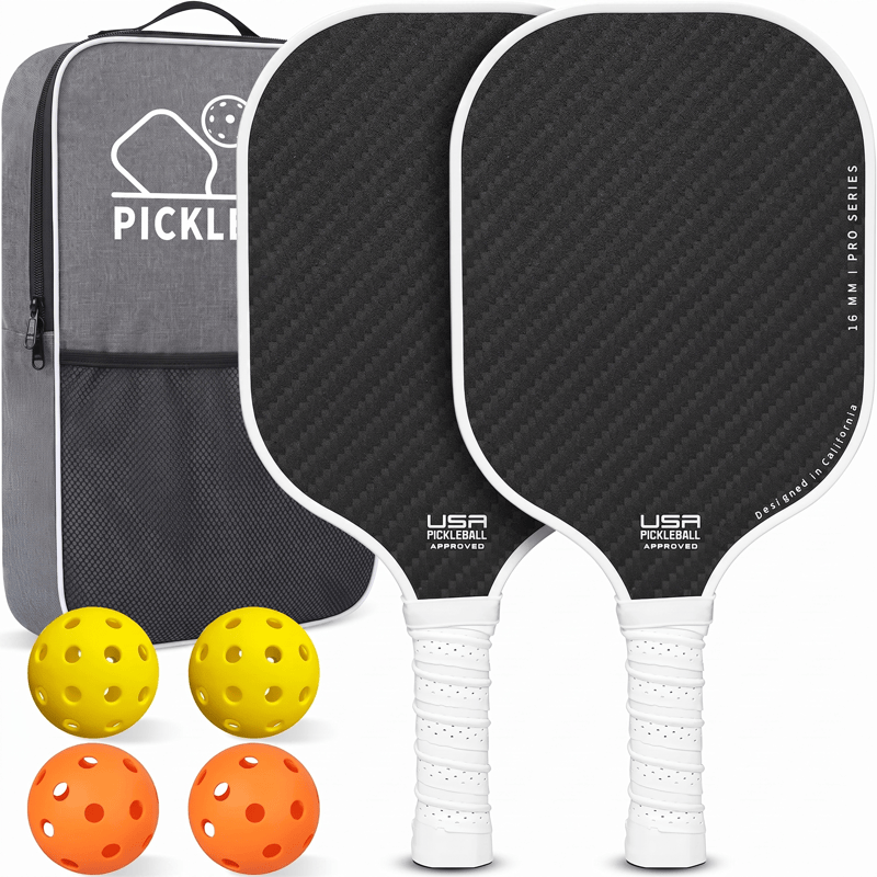 Dinkado Rally Series Fiberglass Pickleball Paddle Set with 4 Balls & Carry Bag - White - image 11