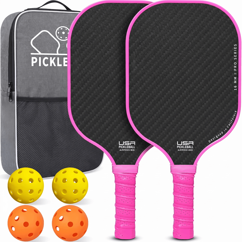 Dinkado Rally Series Fiberglass Pickleball Paddle Set with 4 Balls & Carry Bag - Pink - image 12