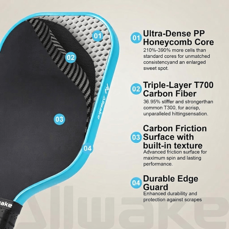 Elite T700 Raw Carbon Fiber Pickleball Paddle – Carbon Friction Surface | Usa Pickleball Approved - image 2