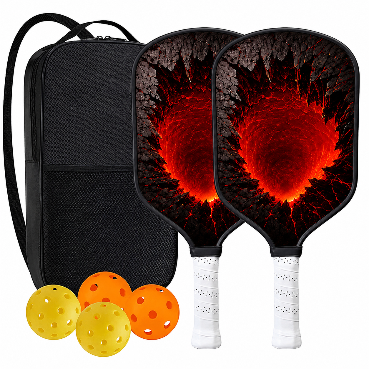 DINKADO Inferno Vortex™ 16mm Carbon Pickleball Paddle - Traditional Round - Carbon Fiber Face - 2-Paddle Set - image 7