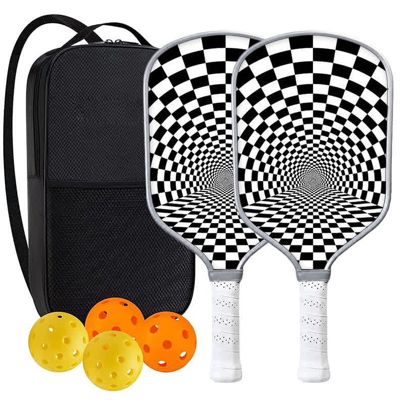 DINKADO Checkpoint Tunnel™ Carbon Pickleball Paddle - Traditional Round - Carbon Fiber Face - 2-Paddle Set - image 6