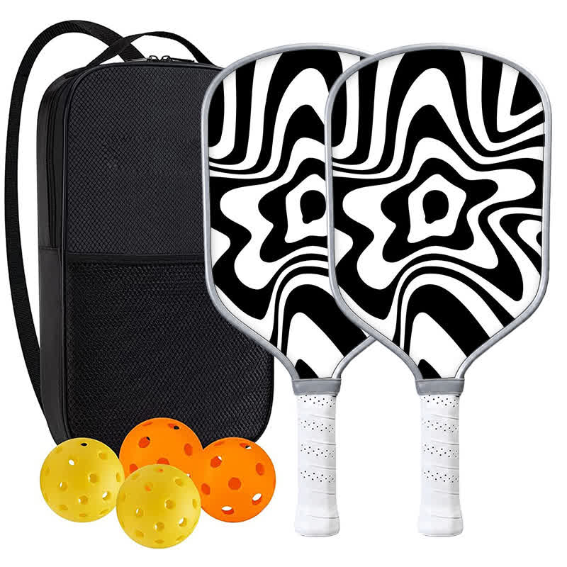 DINKADO Fluid Bloom™ Carbon Pickleball Paddle - Traditional Round - Carbon Fiber Face - 2-Paddle Set - image 7