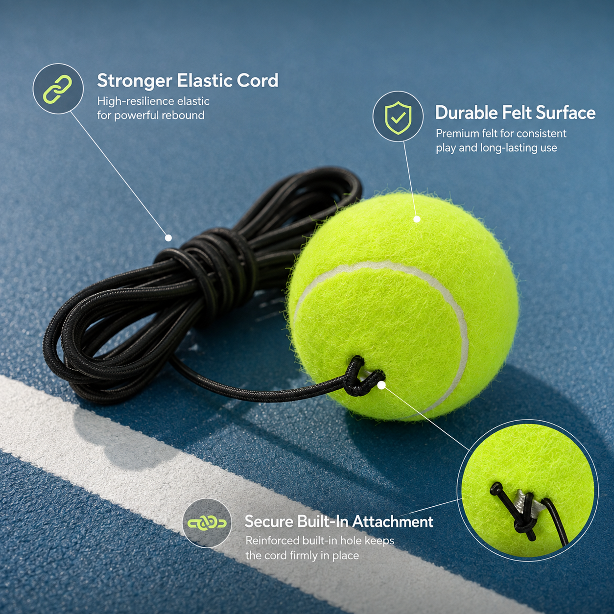 Dinkado Pickleball Trainer Replacement Balls – 2 Pack for Solo Practice - 2-Pack - image 2