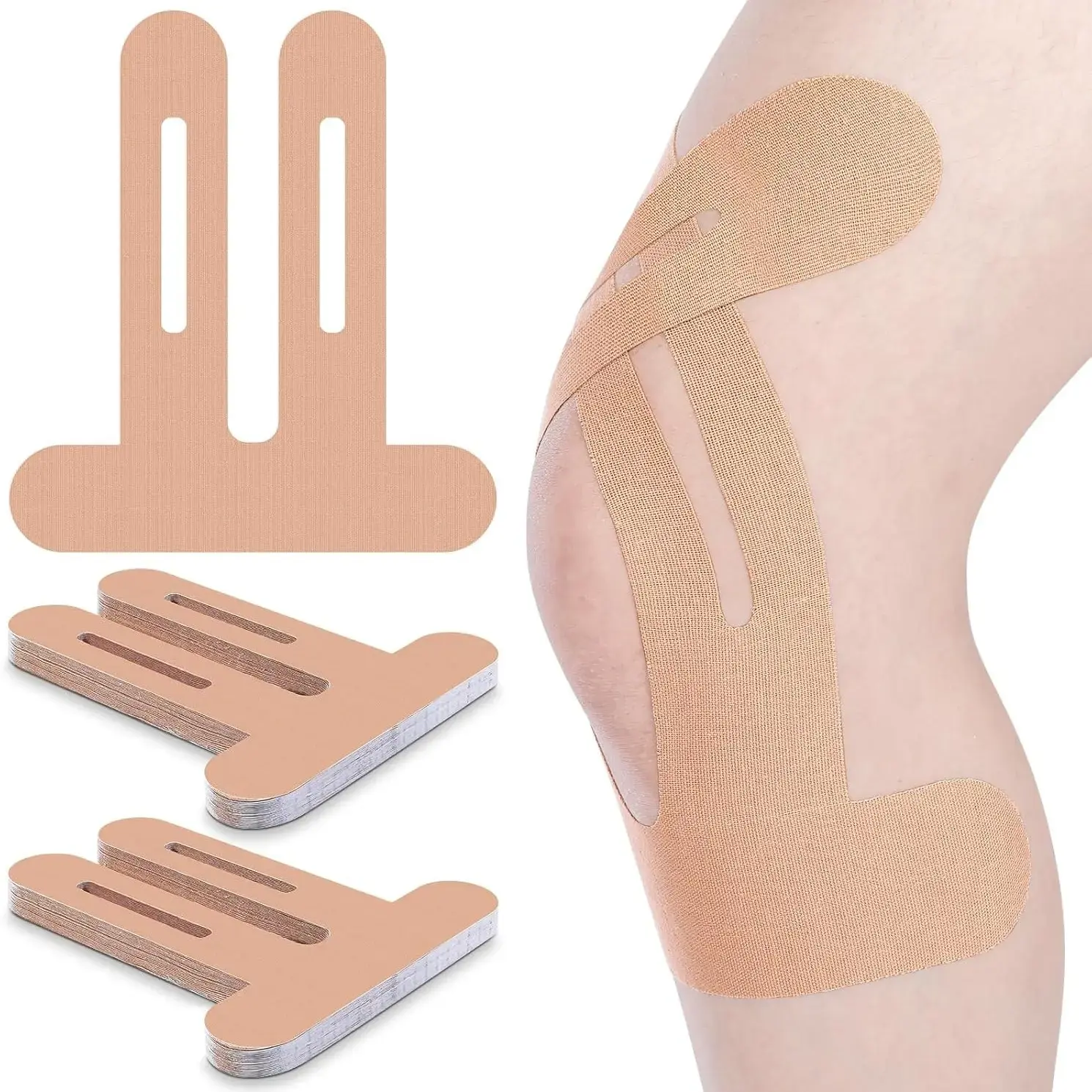 Dinkado Precut Kinesiology Tape – 10PCS Knee Support Strips for Better Stability During Pickleball, Running & Training - Nude - 10pcs - image 11