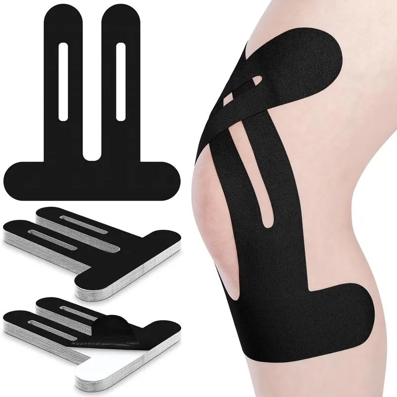 Dinkado Precut Kinesiology Tape – 10PCS Knee Support Strips for Better Stability During Pickleball, Running & Training - Black - 10pcs - image 9