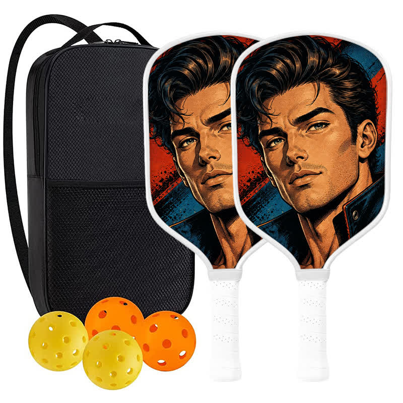 Dinkado USA Pickleball Approved Carbon Fiber Paddle – 16mm Original Comic Character Edition, Midnight Hero - Traditional Round - Carbon Fiber Face - 2-Paddle Set - image 9