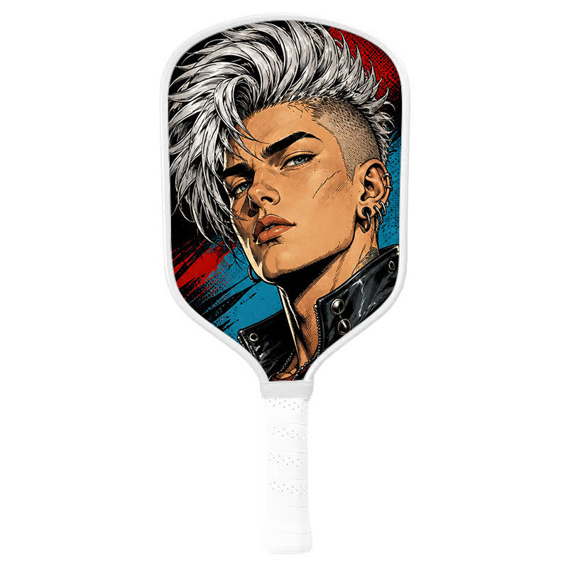 Dinkado USA Pickleball Approved Carbon Fiber Paddle – 16mm Original Comic Character Edition, Rebel Frost - Traditional Round - Carbon Fiber Face - Single Paddle - image 8