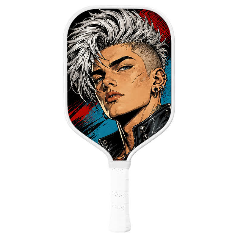 Dinkado USA Pickleball Approved Carbon Fiber Paddle – 16mm Original Comic Character Edition, Rebel Frost - Elongated - Carbon Fiber Face - Single Paddle - image 1