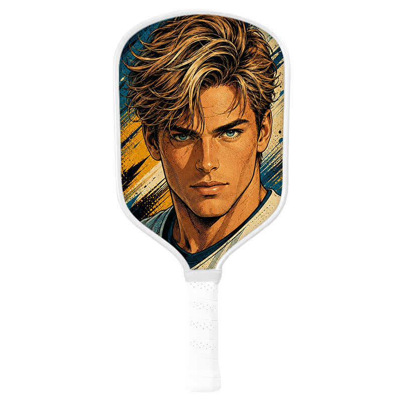 Dinkado USA Pickleball Approved Carbon Fiber Paddle – 16mm Original Comic Character Edition, Golden Rush - Traditional Round - Carbon Fiber Face - Single Paddle - image 8