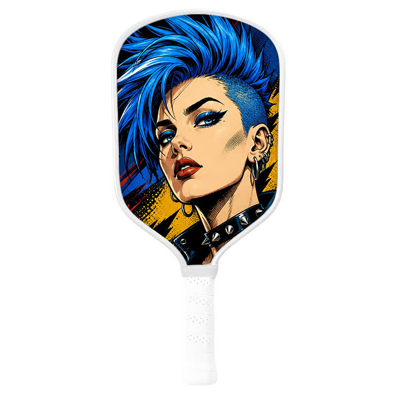 Dinkado USA Pickleball Approved Carbon Fiber Paddle – 16mm Original Comic Character Edition, Electric Rebel - Traditional Round - Carbon Fiber Face - Single Paddle - image 2
