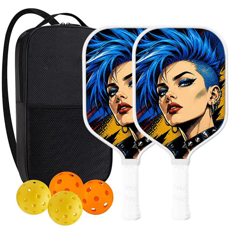 Dinkado USA Pickleball Approved Carbon Fiber Paddle – 16mm Original Comic Character Edition, Electric Rebel - Elongated - Carbon Fiber Face - 2-Paddle Set - image 9