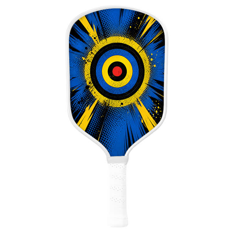 Dinkado 16mm T700 Carbon Fiber "Blue Bullseye" Pickleball Paddle – USA Pickleball Approved - Traditional Round - Carbon Fiber Face - Single Paddle - image 2