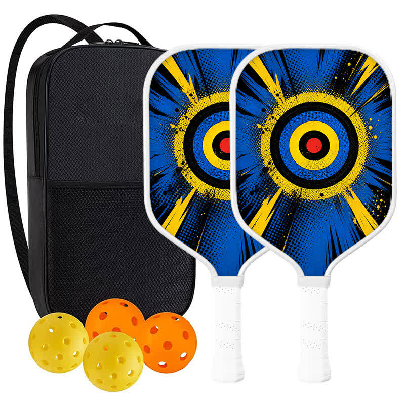 Dinkado 16mm T700 Carbon Fiber "Blue Bullseye" Pickleball Paddle – USA Pickleball Approved - Elongated - Carbon Fiber Face - 2-Paddle Set - image 9