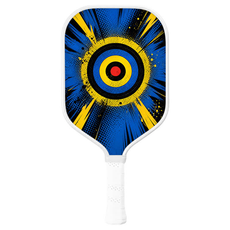 Dinkado 16mm T700 Carbon Fiber "Blue Bullseye" Pickleball Paddle – USA Pickleball Approved - Elongated - Carbon Fiber Face - Single Paddle - image 1