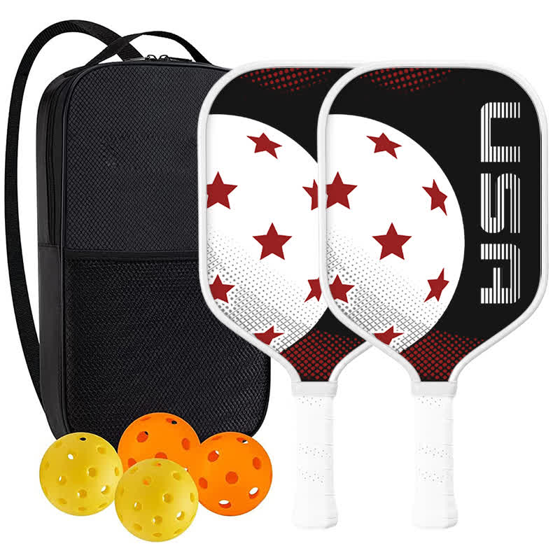 Dinkado 16mm T700 Carbon Fiber "Stars & Stripes" Pickleball Paddle – Original American Heritage Design, USA Pickleball Approved - Elongated - Carbon Fiber Face - 2-Paddle Set - image 9