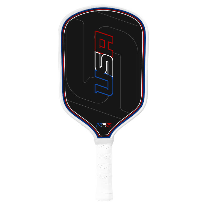 Dinkado 16mm T700 Carbon Fiber "American Edge" Pickleball Paddle – Original Red White & Blue Athletic Design, USA Pickleball App - Traditional Round - Carbon Fiber Face - Single Paddle - image 2