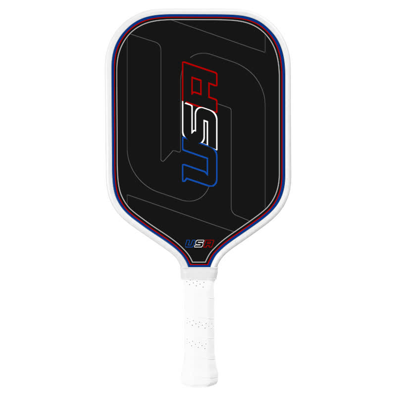 Dinkado 16mm T700 Carbon Fiber "American Edge" Pickleball Paddle – Original Red White & Blue Athletic Design, USA Pickleball App - Elongated - Carbon Fiber Face - Single Paddle - image 1