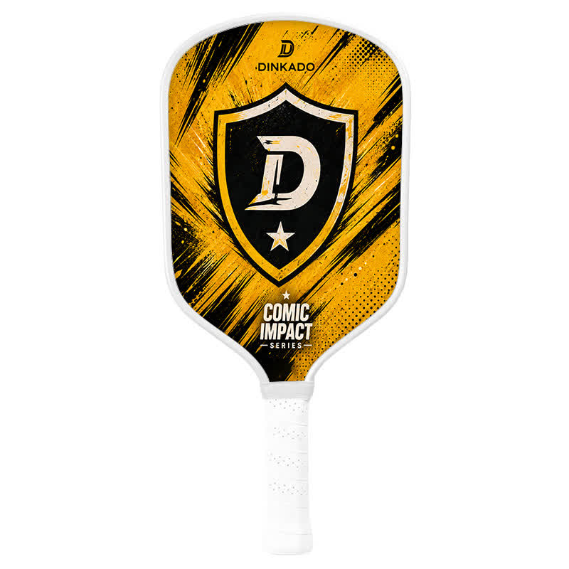 Dinkado USA Pickleball Approved Carbon Fiber Paddle – 16mm "VICTORY SHIELD" Original Comic Impact Design for Power & Control - Traditional Round - Carbon Fiber Face - Single Paddle - image 2