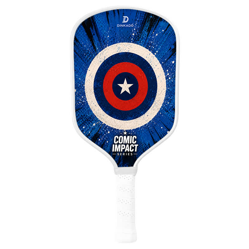 Dinkado USA Pickleball Approved Carbon Fiber Paddle – 16mm "BULLSEYE STRIKE" Original Comic Impact Design for Power & Control - Traditional Round - Carbon Fiber Face - Single Paddle - image 2