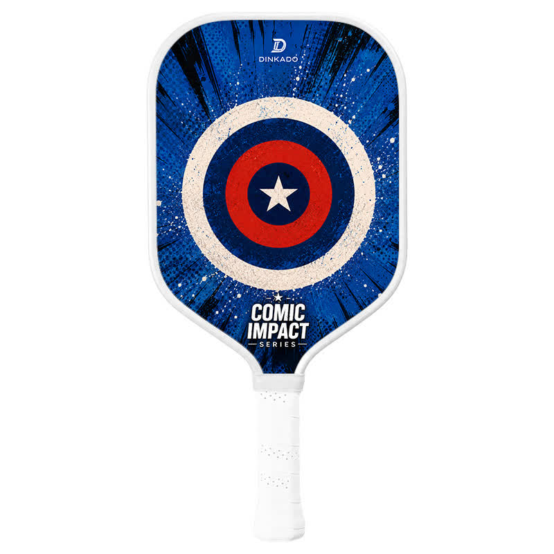 Dinkado USA Pickleball Approved Carbon Fiber Paddle – 16mm "BULLSEYE STRIKE" Original Comic Impact Design for Power & Control - Elongated - Carbon Fiber Face - Single Paddle - image 1