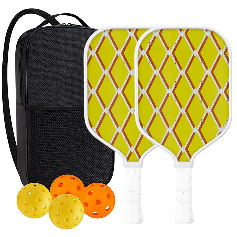 Dinkado 16mm Carbon Fiber Pickleball Paddle – T700 Carbon Paddle with Control & Spin, Retro Diamond Series - Elongated - Carbon Fiber Face - 2-Paddle Set - image 2