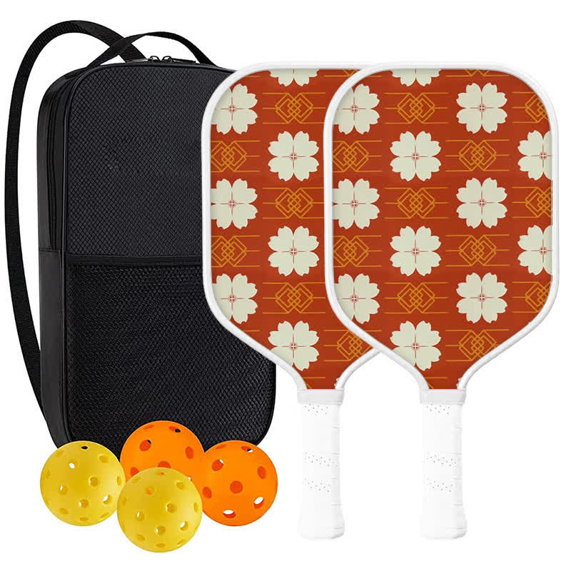 Dinkado 16mm Carbon Fiber Pickleball Paddle – T700 Carbon Paddle with Control & Spin, Heritage Floral Series - Elongated - Carbon Fiber Face - 2-Paddle Set - image 2