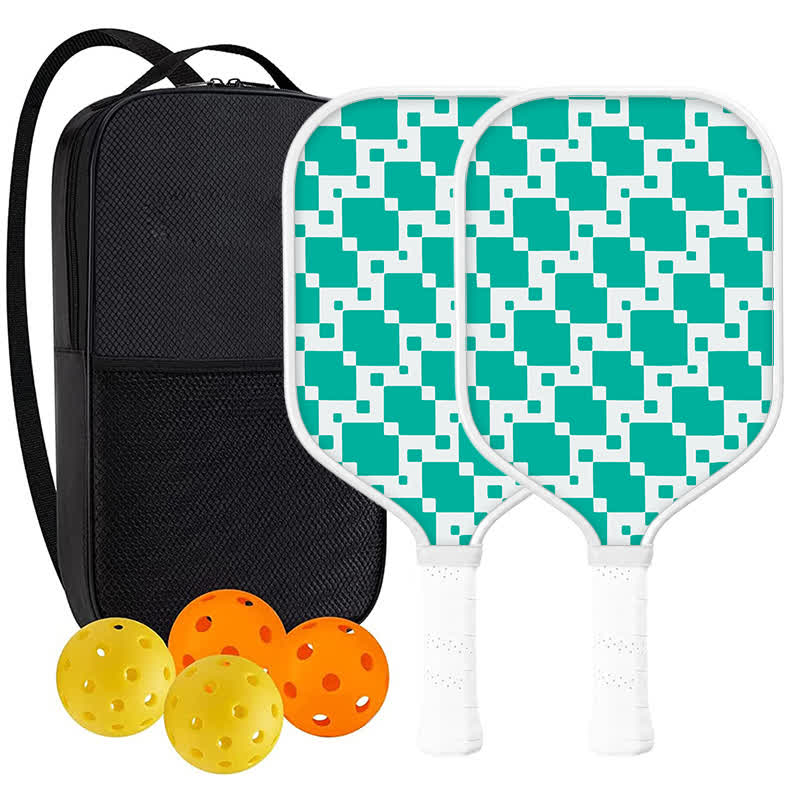 Dinkado 16mm Carbon Fiber Pickleball Paddle – T700 Carbon Paddle with Control & Spin, Pixel Wave Series - Elongated - Carbon Fiber Face - 2-Paddle Set - image 2
