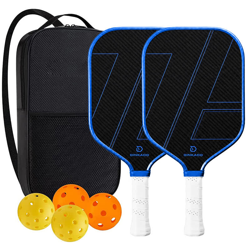 Dinkado Pro Series 16mm Carbon Fiber Pickleball Paddle – Premium T700 Surface with Control & Spin - Blue - Elongated Carbon Fiber - 2-Paddle Set - image 2