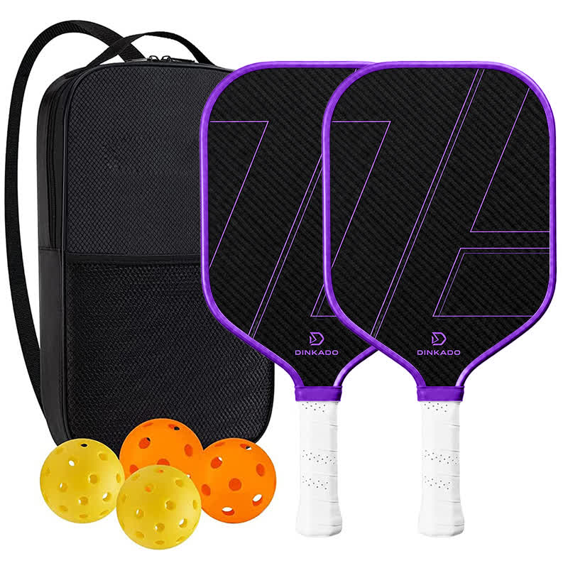 Dinkado Pro Series 16mm Carbon Fiber Pickleball Paddle – Premium T700 Surface with Control & Spin - Purple - Elongated Carbon Fiber - 2-Paddle Set - image 29