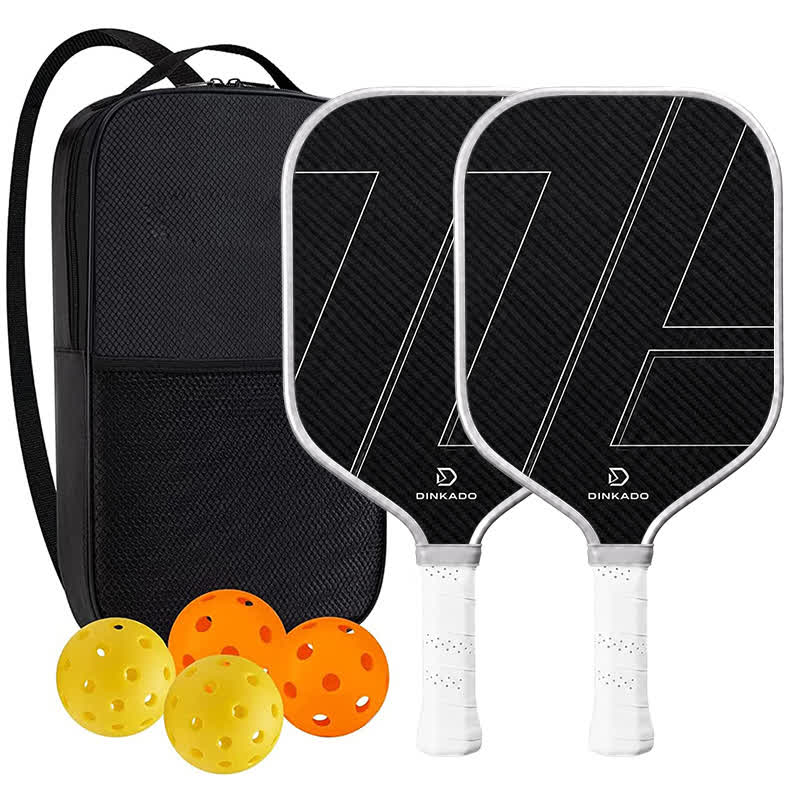 Dinkado Pro Series 16mm Carbon Fiber Pickleball Paddle – Premium T700 Surface with Control & Spin - White - Elongated Carbon Fiber - 2-Paddle Set - image 17