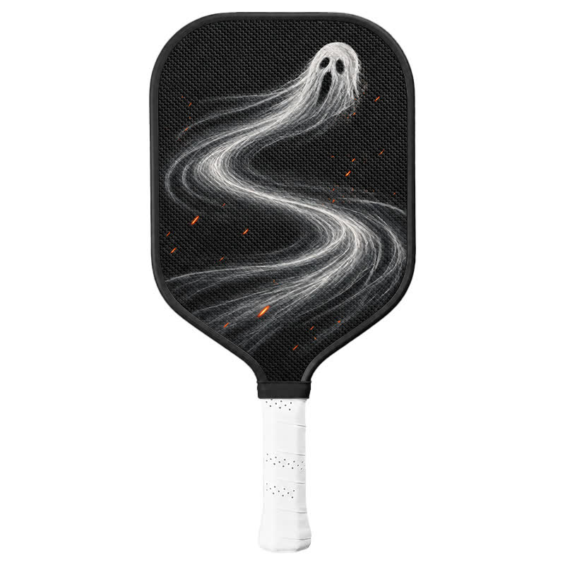 Dinkado 16mm Carbon Fiber Pickleball Paddle – Lightweight Control Paddle, Halloween Ghost Design - Elongated - Carbon Fiber Face - Single Paddle - image 1