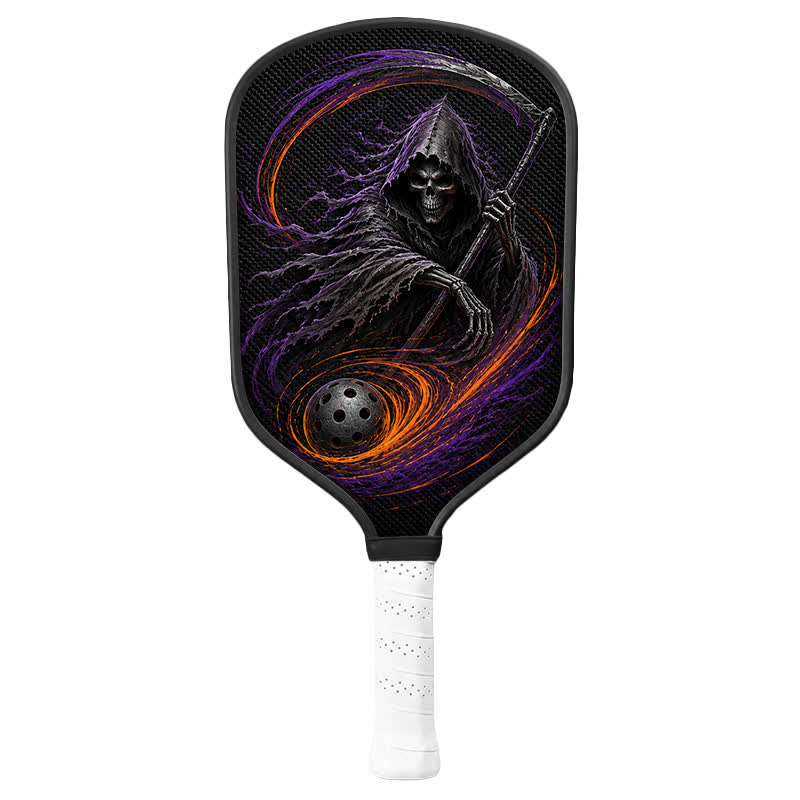 Dinkado 16mm Carbon Fiber Pickleball Paddle – Lightweight All-Court Paddle, Halloween Grim Reaper Design - Traditional Round - Carbon Fiber Face - Single Paddle - image 2