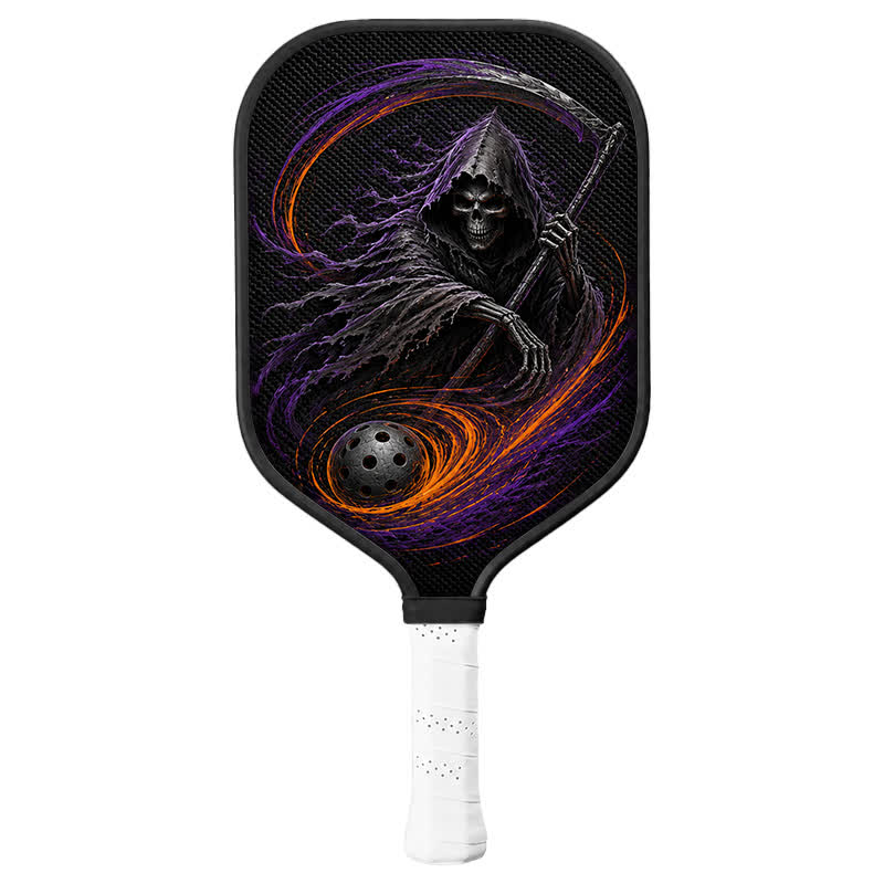 Dinkado 16mm Carbon Fiber Pickleball Paddle – Lightweight All-Court Paddle, Halloween Grim Reaper Design - Elongated - Carbon Fiber Face - Single Paddle - image 1