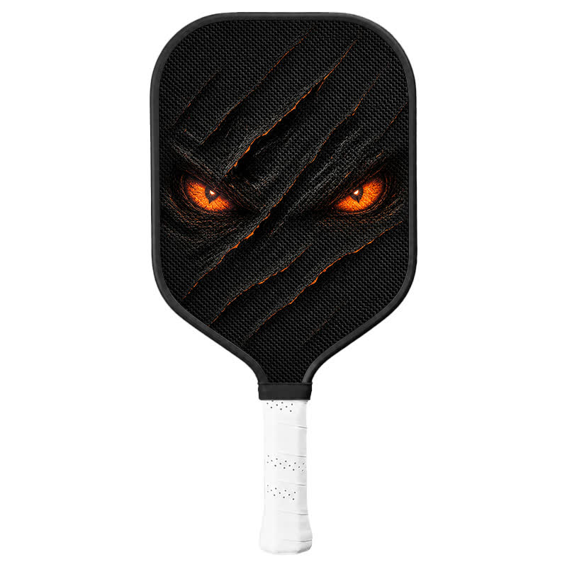 Dinkado 16mm Carbon Fiber Pickleball Paddle – Lightweight Control Paddle, Halloween Dark Eyes Design - Elongated - Carbon Fiber Face - Single Paddle - image 1