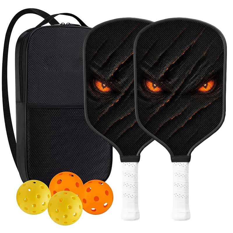 Dinkado 16mm Carbon Fiber Pickleball Paddle – Lightweight Control Paddle, Halloween Dark Eyes Design - Traditional Round - Carbon Fiber Face - 2-Paddle Set - image 11