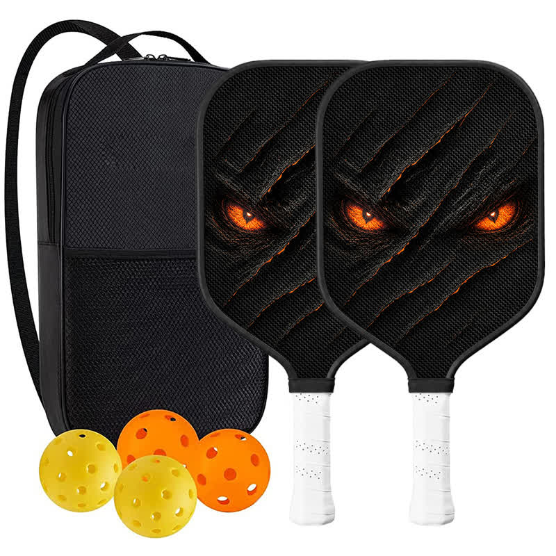 Dinkado 16mm Carbon Fiber Pickleball Paddle – Lightweight Control Paddle, Halloween Dark Eyes Design - Elongated - Carbon Fiber Face - 2-Paddle Set - image 10