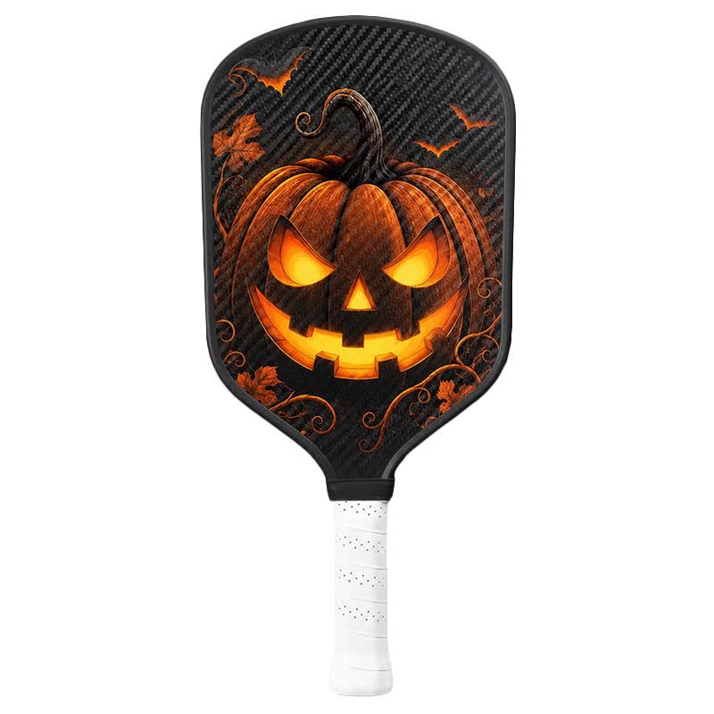 Dinkado 16mm Carbon Fiber Pickleball Paddle – Halloween Jack O Lantern Design for Control & Spin - Traditional Round - Carbon Fiber Face - Single Paddle - image 10