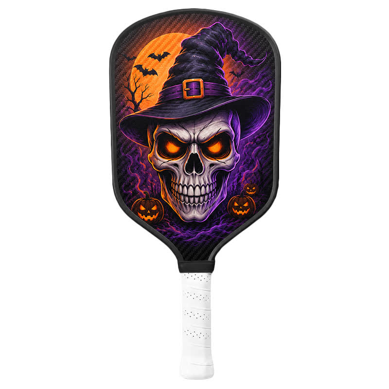 Dinkado 16mm Carbon Fiber Pickleball Paddle – Halloween Witch Skull Design for Control & Spin - Traditional Round - Carbon Fiber Face - Single Paddle - image 14
