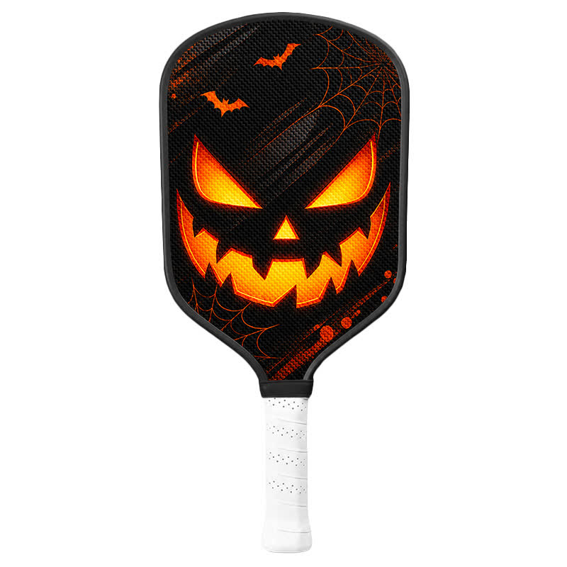 Dinkado 16mm Carbon Fiber Pickleball Paddle – Halloween Glowing Pumpkin Design for Control & Spin - Traditional Round - Carbon Fiber Face - Single Paddle - image 10