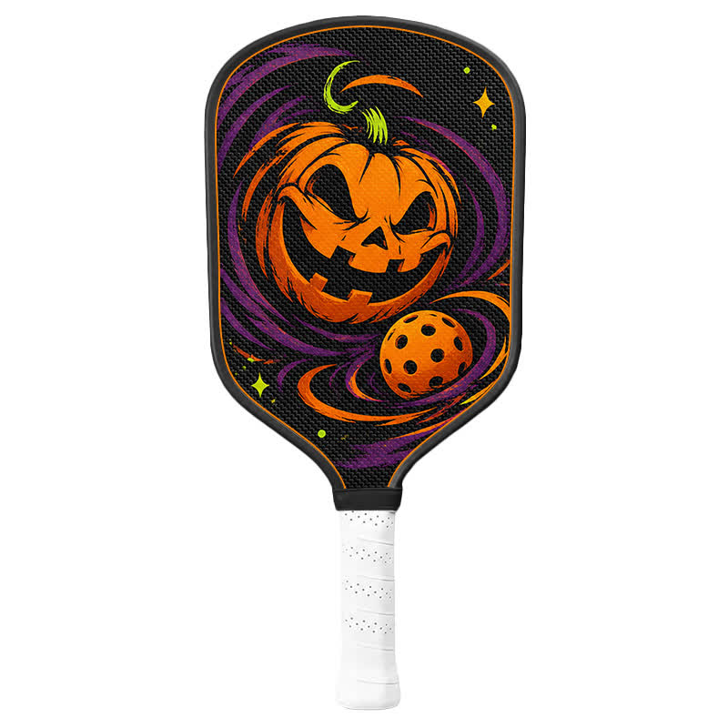 Dinkado 16mm Carbon Fiber Pickleball Paddle – Halloween Pumpkin Pickleball Design for Control & Spin - Traditional Round - Carbon Fiber Face - Single Paddle - image 13