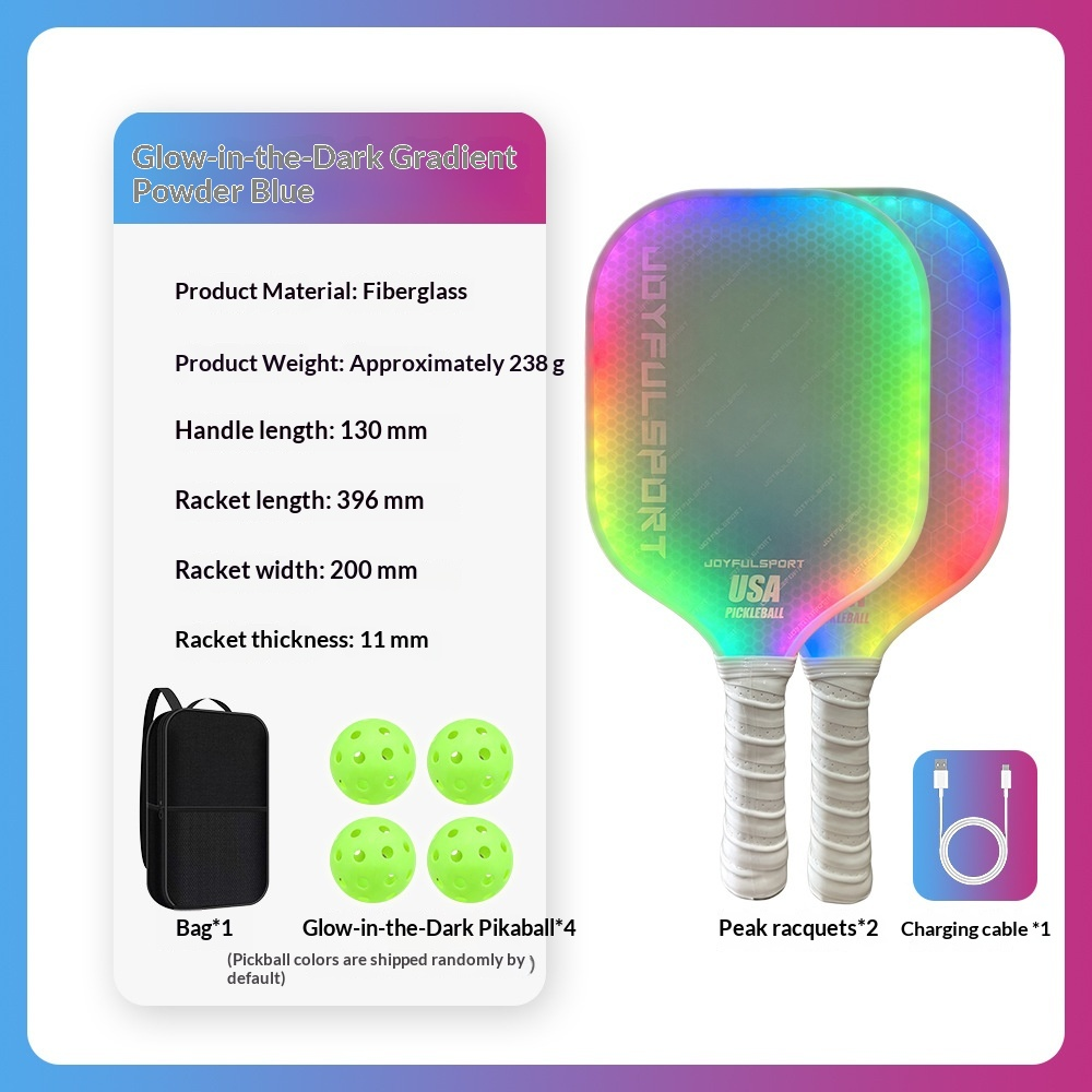 NightGlow LED Pickleball Paddle – Rechargeable Light-Up Paddle with 20 Dynamic Modes for Night Games - 2-Paddle Set - Gradient Blue - image 11