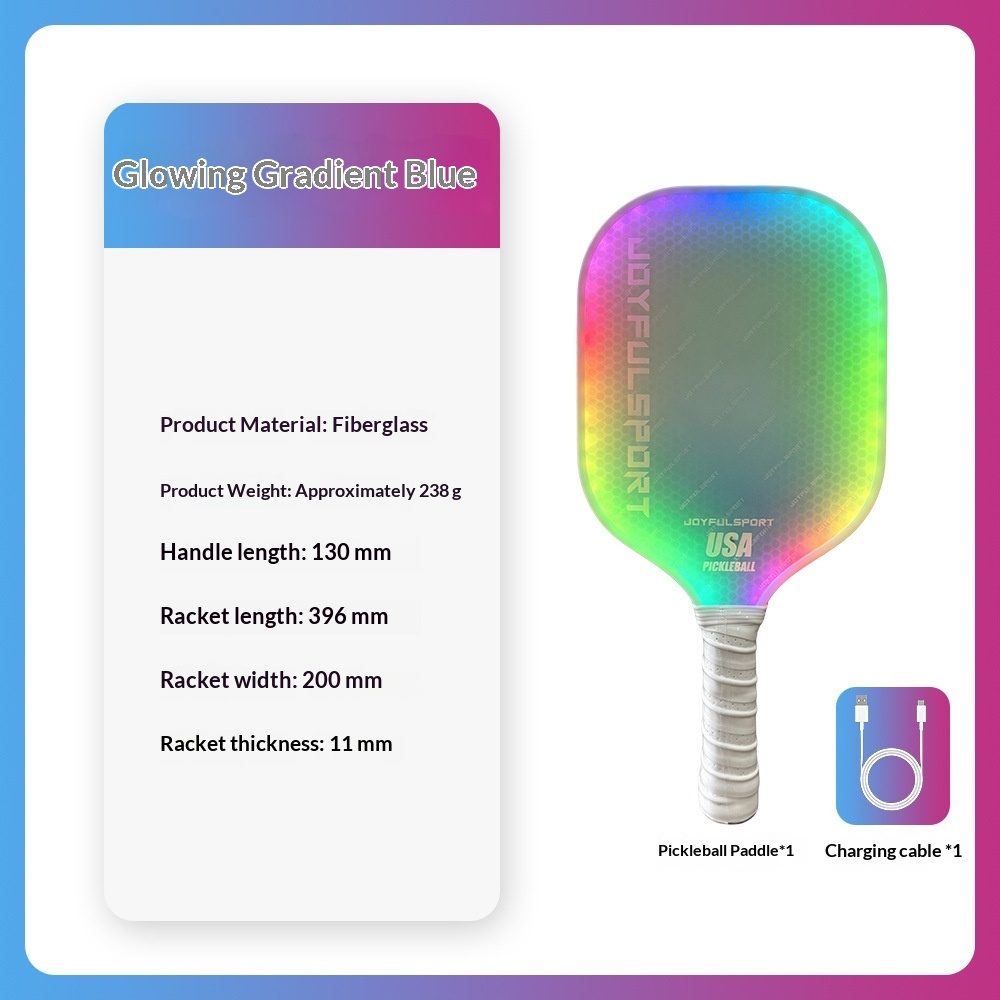NightGlow LED Pickleball Paddle – Rechargeable Light-Up Paddle with 20 Dynamic Modes for Night Games - Single Paddle - Gradient Blue - image 12