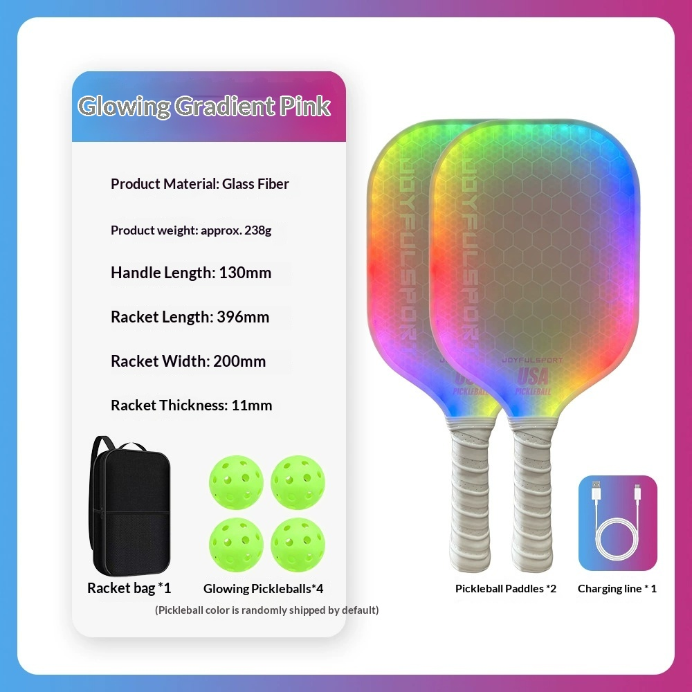 NightGlow LED Pickleball Paddle – Rechargeable Light-Up Paddle with 20 Dynamic Modes for Night Games - 2-Paddle Set - Gradient Pink - image 10