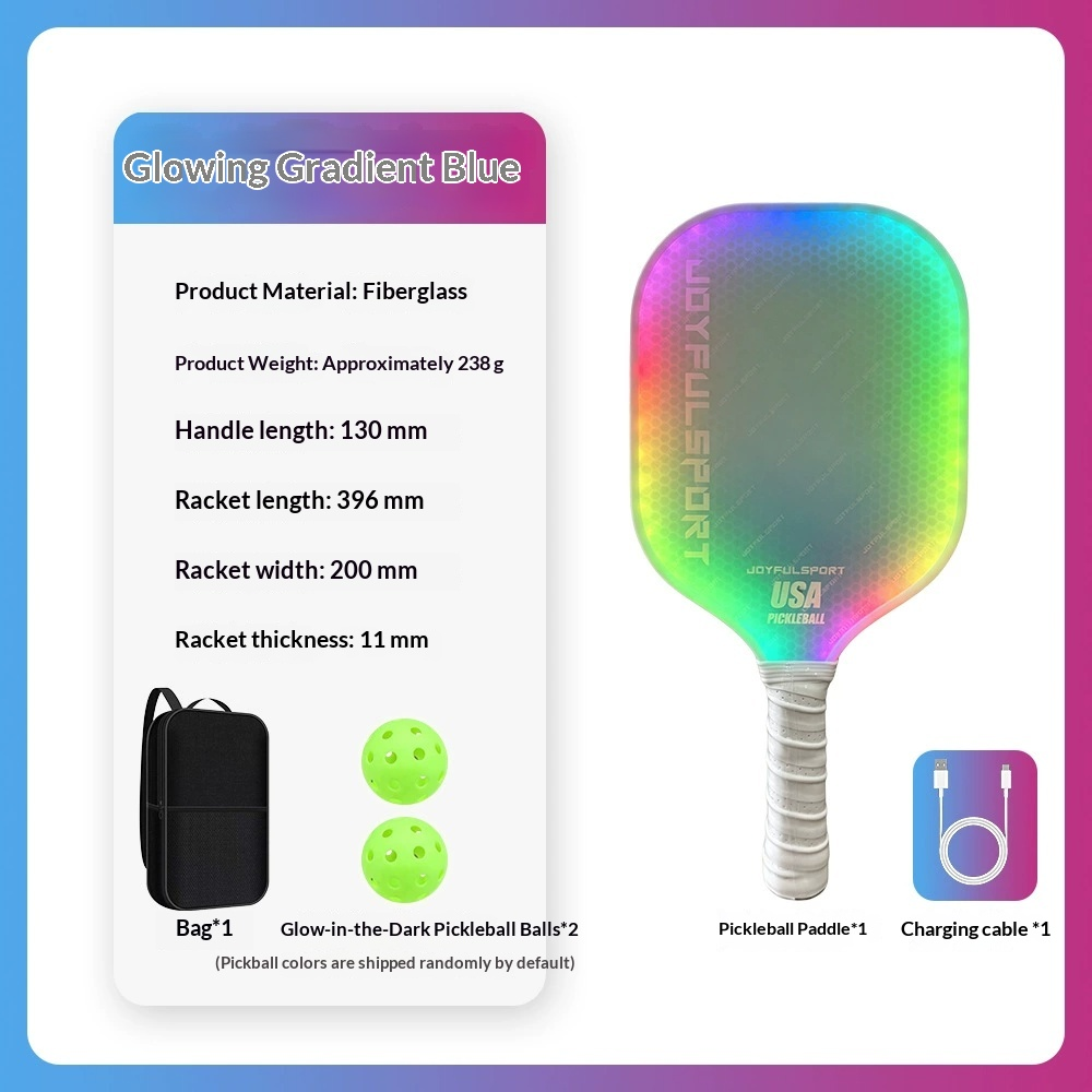 NightGlow LED Pickleball Paddle – Rechargeable Light-Up Paddle with 20 Dynamic Modes for Night Games - Starter Set - Gradient Blue - image 1